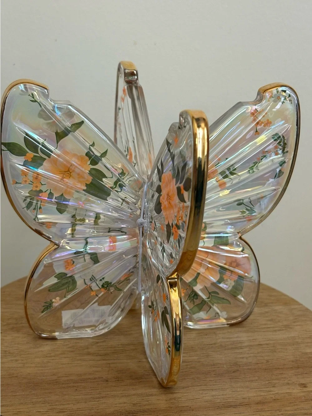 Bath & Body Works Glass Butterfly Pedestal 3-Wick Candle Holder